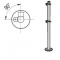 Стойка ограждения с 2-я полупетлями Г-образн. (2 муфты слева, под повор-е створку и секцию) (Praktika)