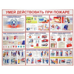 Стенд  Умей действовать при пожаре  (Распродажа. На складе  1 шт.)
