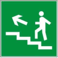 Пластик (Е-16)  Направление к эвакуационному выходу по лестнице вверх (налево)