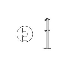 Стойка ограждения с отв.  под фиксатор I-образн.(4 муфты, под повор.створку и секцию) (Praktika)