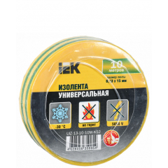 Изолента (желто-зеленая) 15х20мм морозостойкая