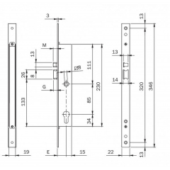 7817-02-25 (ISEO) замок электромеханический врезной