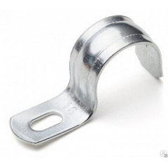 Скоба оцинкованная с одним отверстием, для трубы D20 мм.(43720)