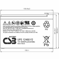 UPS12460 F2 CSB Аккумулятор