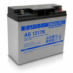 Аккумулятор 12 В, 17 А*ч (АБ 1217К) срок службы 5 лет (Тип К)