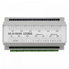 БК-24-RS485-01 - Блок коммутации для установки в шкафы, боксы. Две внешних линии RS485 и одна внутренняя. Питание 24 В.