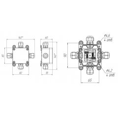 Разветвитель (сплиттер) интерфейсов CAN/ DMX512 /M-Bus /Modbus RTU РИ-3 DIN АЯКС