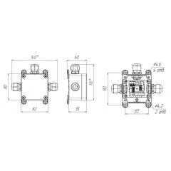 Разветвитель (сплиттер) интерфейсов CAN/ DMX512 /M-Bus /Modbus RTU РИ-4 DIN АЯКС