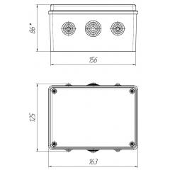 Коробка распределительная с DIN-рейкой КСП 195х80х75 АЯКС IP66/IP67