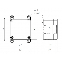 Коробка пылевлагонепроницаемая G366 A АЯКС IP66/IP65, 82x80x55 (крепление винт/бонка)