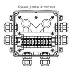 Коробка коммутационная усиленная 183х180х97 Гранд-АЯКС IP67/IP66, СК10мм2