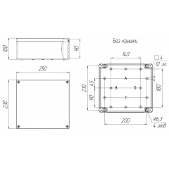 Корпус пластиковый АЯКС 250x230x100, IP65/IP66 (абс-пластик)