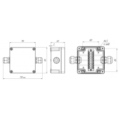 Коробка распределительная наружная герметичная КРН IP68 110х110х60 АЯКС (глухая)