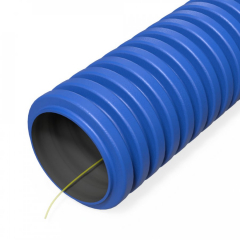 Труба гофрированная двустенная ПНД гибкая тип 450 (SN34) с/з синяя d32 мм (150м/900м уп/пал) Промрукав