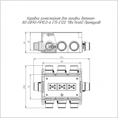 Коробка огнестойкая для заливки бетоном 80-0890-FR10,0-6 Е15-Е120 118х76х60 (18 шт/кор) Промрукав