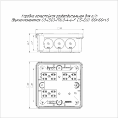 Коробка огнестойкая разветвительная для о/п двухкомпонентная 60-0303-FR6.0-4-6-Р Е15-Е60 RAL9003 100х100х40 (16 шт/кор) Промрукав