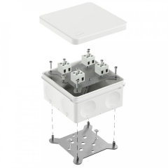 Коробка огнестойкая для о/п двухкомпонентная 60-0300-FR2.5-8 Е15-Е120 RAL9003 100х100х50 (14 шт/уп) Промрукав