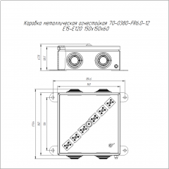 Коробка металлическая огнестойкая 70-0380-FR6.0-12 E15-E120 RAL2003 150x150x60 (6 шт/кор) Промрукав