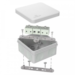 Коробка огнестойкая для о/п двухкомпонентная 60-0210-FR6.0-6 Е15-Е120 RAL7035 80х80х40 Промрукав