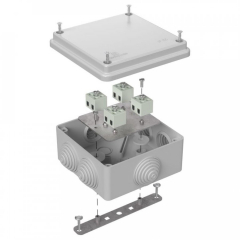 Коробка огнестойкая для о/п 40-0300-FR1.5-8 Е15-Е120 RAL7035 100х100х50 (14 шт/кор) Промрукав