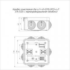 Коробка огнестойкая для о/п 40-0210-FR1.5-4-П Е15-Е120 с термопредохранителем RAL9005 80х80х40 Промрукав