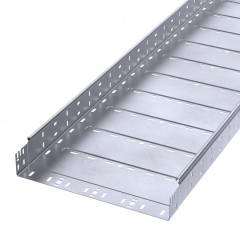 Лоток перфорированный Профи INOX (AISI 316) 400х80х6000 (1,0 мм) (12 м/уп) Промрукав