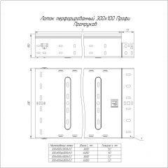 Лоток перфорированный Профи HDZ 300х100х3000 (1,0 мм) (6 м/уп) Промрукав