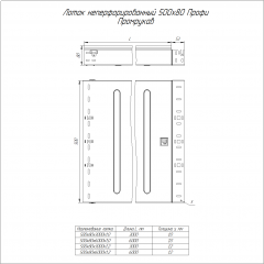 Лоток неперфорированный Профи INOX (AISI 304) 500х80х6000 (1,2 мм) (12 м/уп) Промрукав