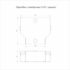 Переходник симметричный с крышкой Стандарт 150х100х50 (0,7 мм) Промрукав