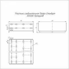 Пластина соединительная Профи-Стандарт INOX (AISI 304) 300х80 (2,0 мм) Промрукав