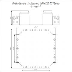 Ответвитель Х-образный Профи INOX (AISI 316) 600х100 (1,0 мм) Промрукав