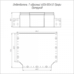 Ответвитель Т-образный Профи INOX (AISI 316) 600х100 (1,0 мм) Промрукав