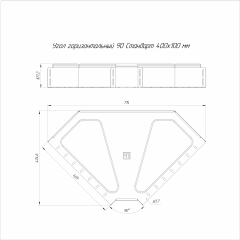 Угол горизонтальный 90 градусов Стандарт INOX (AISI 316) 400х100 (0,8 мм) Промрукав
