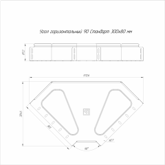 Угол горизонтальный 90 градусов Стандарт INOX (AISI 316) 300х80 (0,8 мм) Промрукав