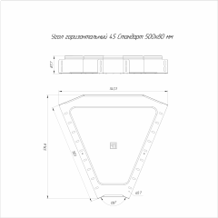 Угол горизонтальный 45 градусов Стандарт INOX (AISI 316) 500х80 (0,8 мм) Промрукав