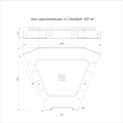Угол горизонтальный 45 градусов Стандарт INOX (AISI 316) 300х50 (0,8 мм) Промрукав