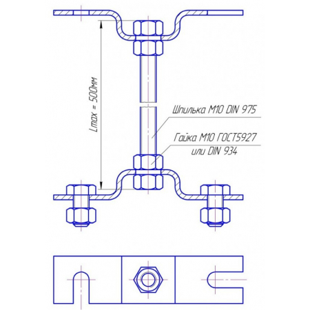 Комплект кронштейнов КР-2 (шпилька Lmax=500 mm)