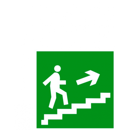Пленка фотолюм Jessup Е15  Направление к эвакуационному выходу по лестнице вверх  (правосторонний)