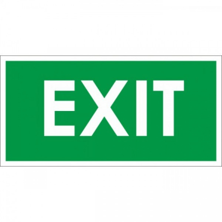 Надпись сменная для табло Молния  EXIT  (зеленый фон)