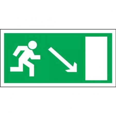 Пластик (Е 07)  Направление к эвакуационному выходу направо вниз