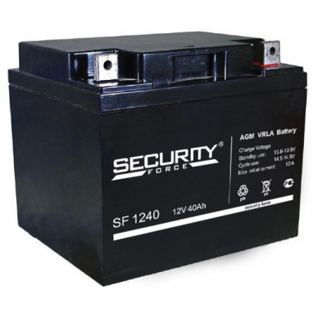 Аккумулятор 12 В, 40 Ач (Security Force)