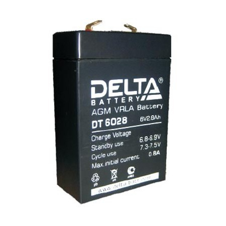 Аккумулятор 6 В, 2,8 Ач DT 6028 Delta