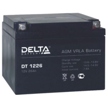 Аккумулятор 12 В, 26 Ач DT 1226 Delta