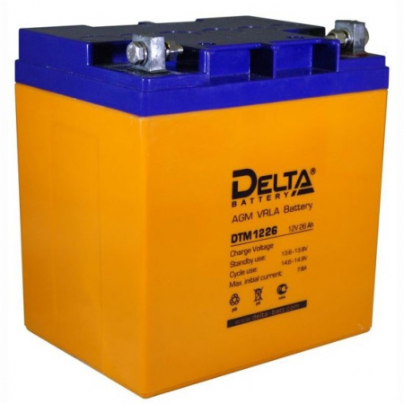 Аккумулятор 12 В, 26 Ач DTM 1226 Delta
