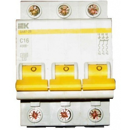 Автомат. выключатель 3-х фазн 16А  (Распродажа. На складе 1 шт.)