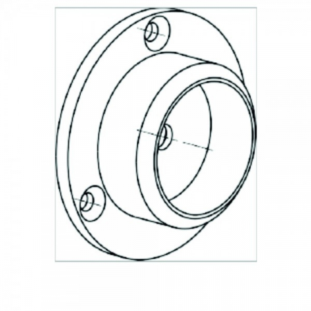 Муфта пластмасс.ф32 крепление к стене хром (Praktika)