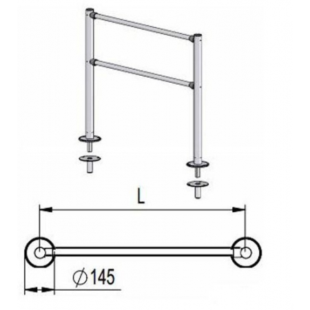 Ограждение съемное модульное (L=1000) (Praktika)