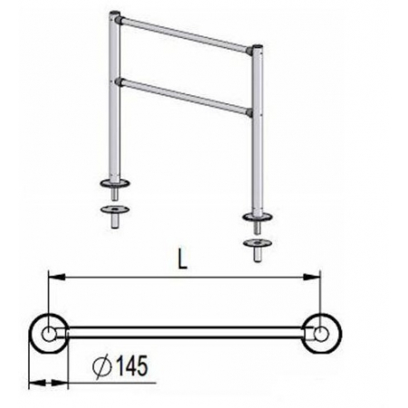 Ограждение съемное модульное (L=1500) (Praktika)