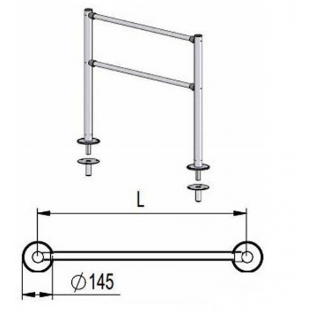 Ограждение съемное модульное (L=500) (Praktika)