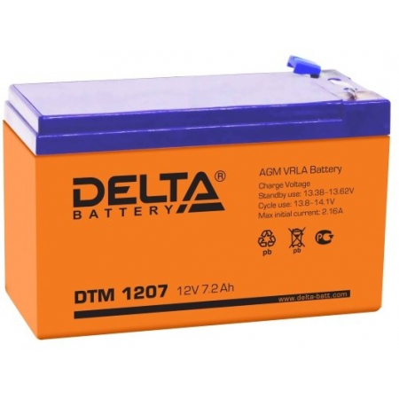 Аккумулятор 12 В, 7 Ач DTM 1207 Delta